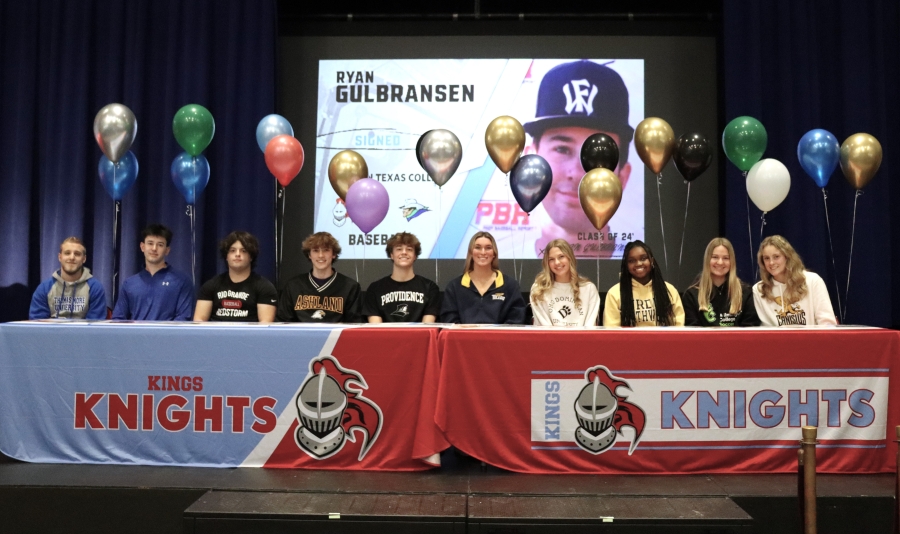 ten kings student athletes pictured at the athletic signing day